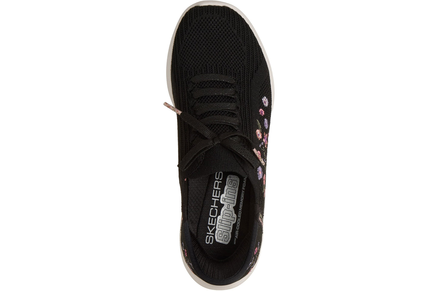 Skechers Slip-Ins Ultra Flex 4.0 Sweet Petal Black Knit/Multi Trim Womens Fashion Trainers