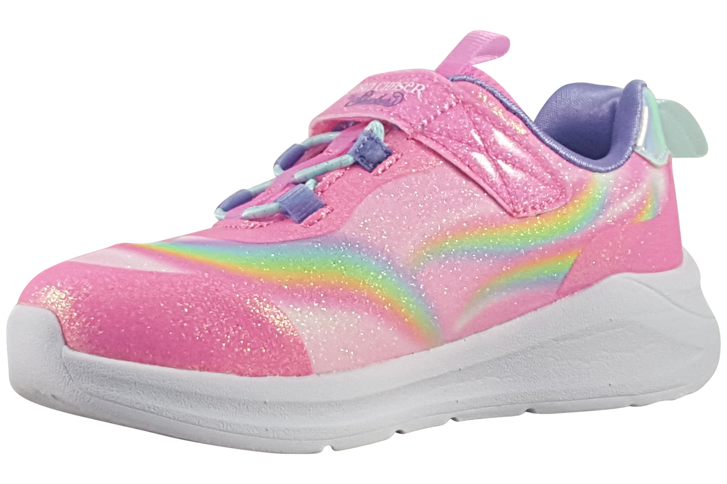 skechers unicorn chaser inf pink multi trainers left