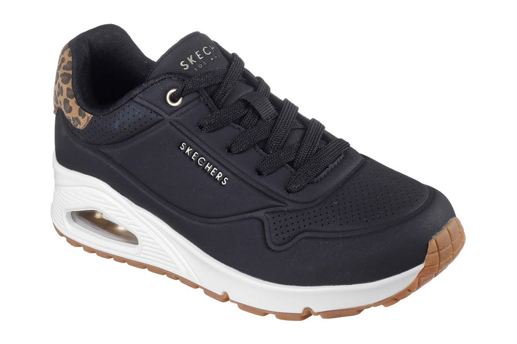 Skechers UNO Jungle Nite Black/Leopard Womens Fashion Trainers