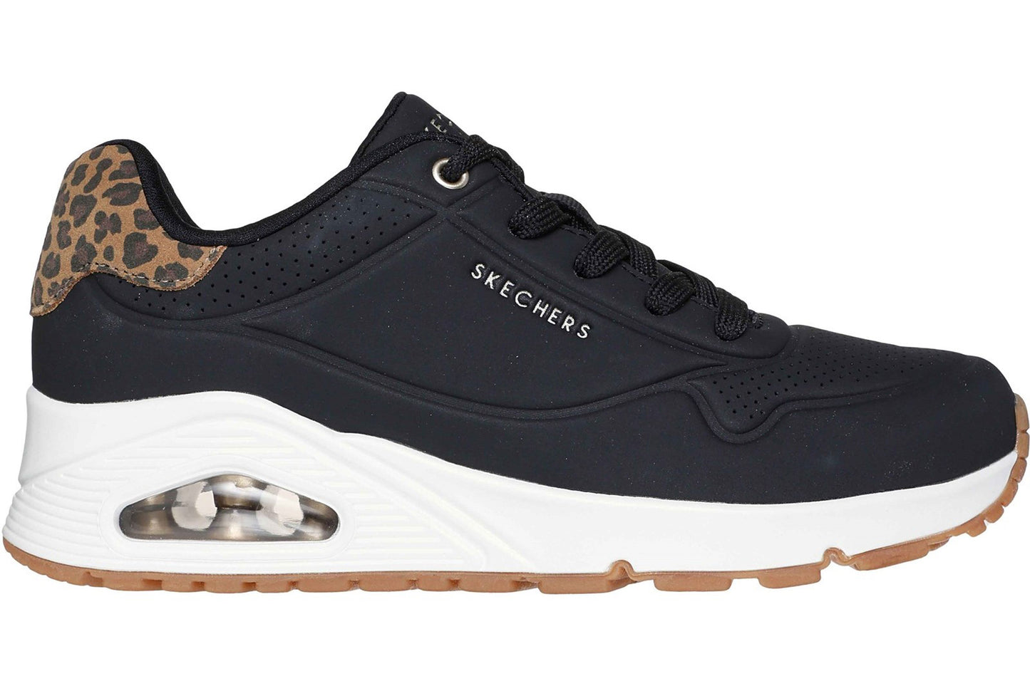 Skechers UNO Jungle Nite Black/Leopard Womens Fashion Trainers