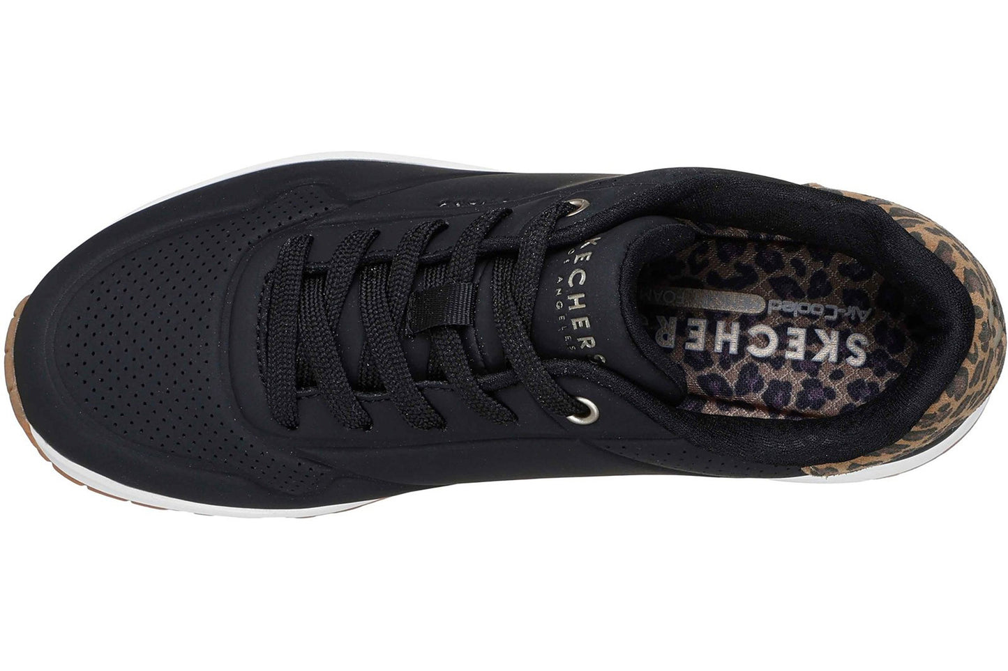Skechers UNO Jungle Nite Black/Leopard Womens Fashion Trainers