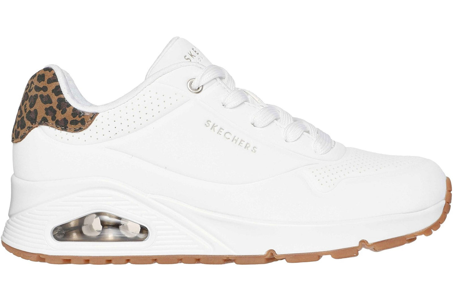 Skechers UNO Jungle Nite White/Leopard Womens Fashion Trainers