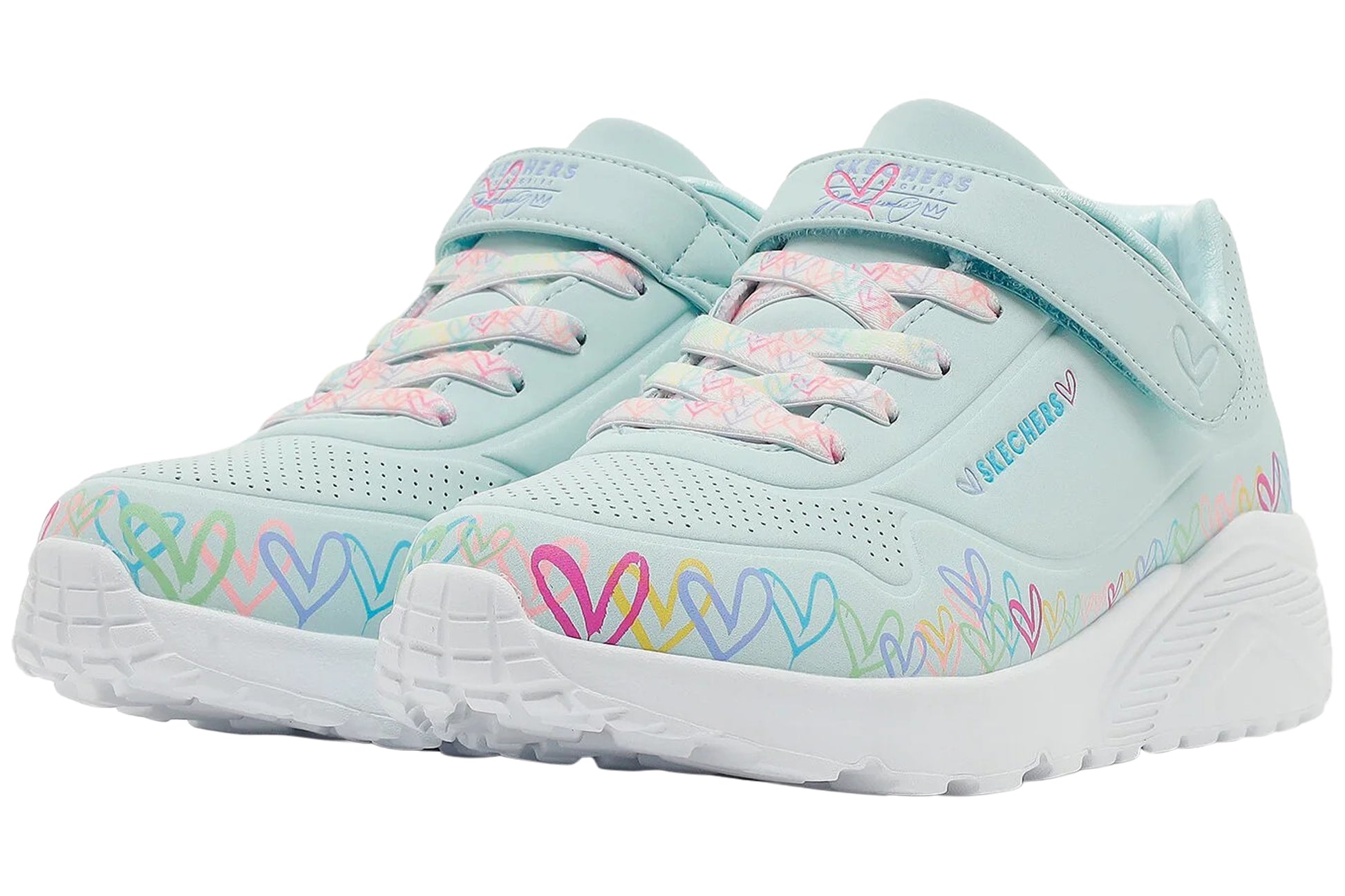 skechers-uno-li-heart-craze-314091l-girls-trainers-light-blue-multi-left-angle-pair