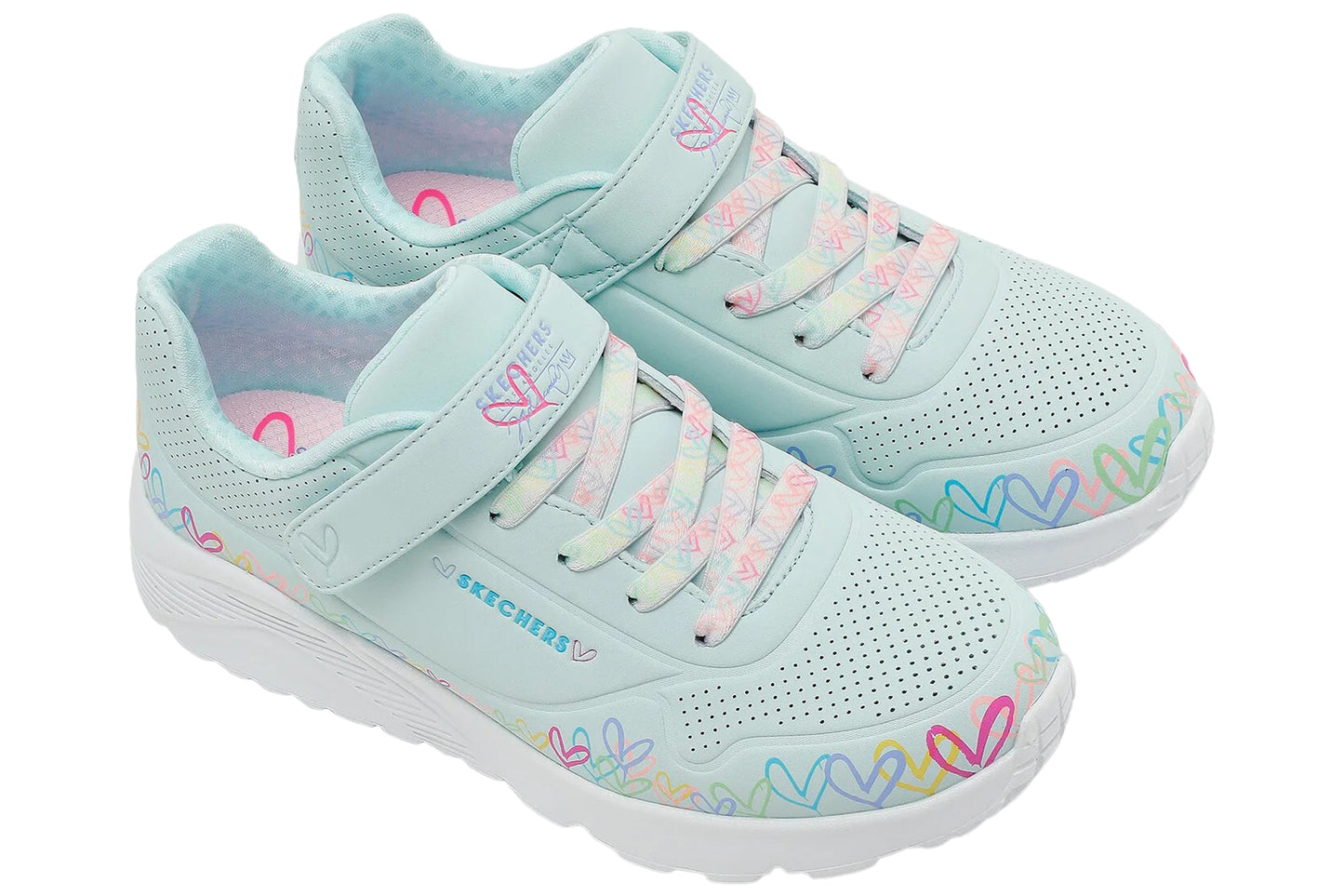 Skechers Uno Li Heart Craze 314091L Light Blue/Multi Girls Sports