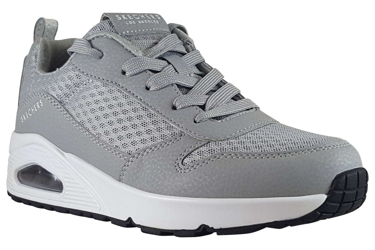 skechers uno powex grey white trainers right