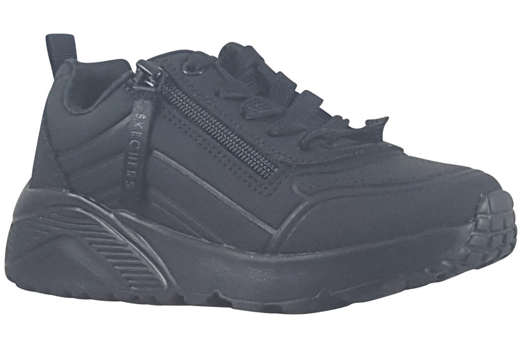 Skechers Uno Lite Easy Zip BTS 310387L Black Girls School Shoes
