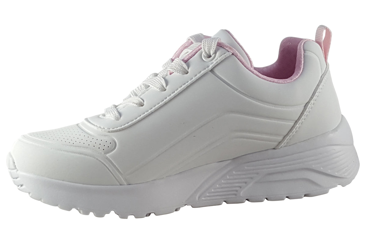 skechers unolite easy zip white trainers left