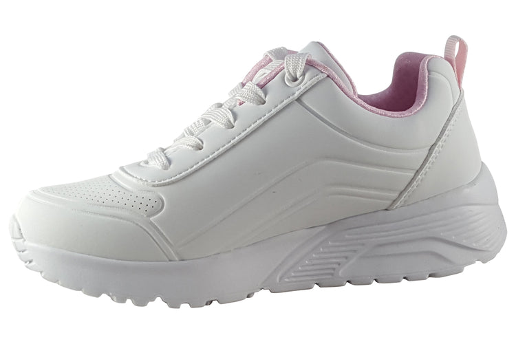 Skechers Uno Lite Easy Zip 310387L White Girls Sports