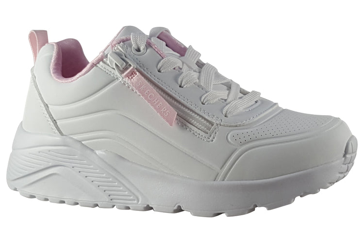 Skechers Uno Lite Easy Zip 310387L White Girls Sports
