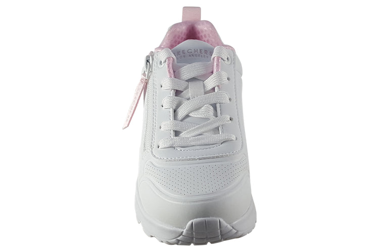 Skechers Uno Lite Easy Zip 310387L White Girls Sports