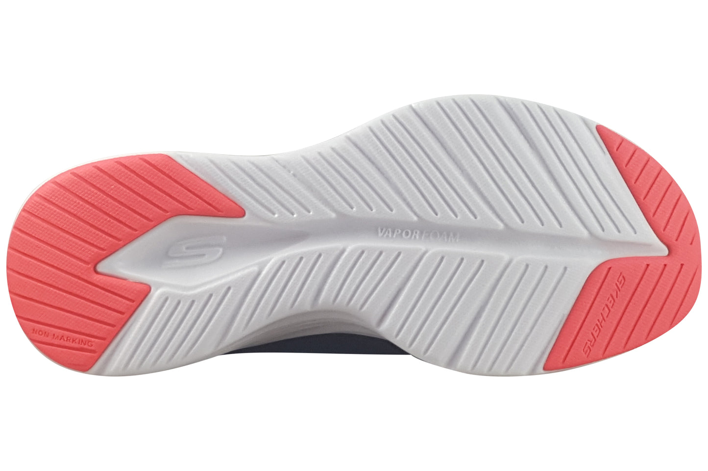skechers vapor foam girls trainers black pink sole