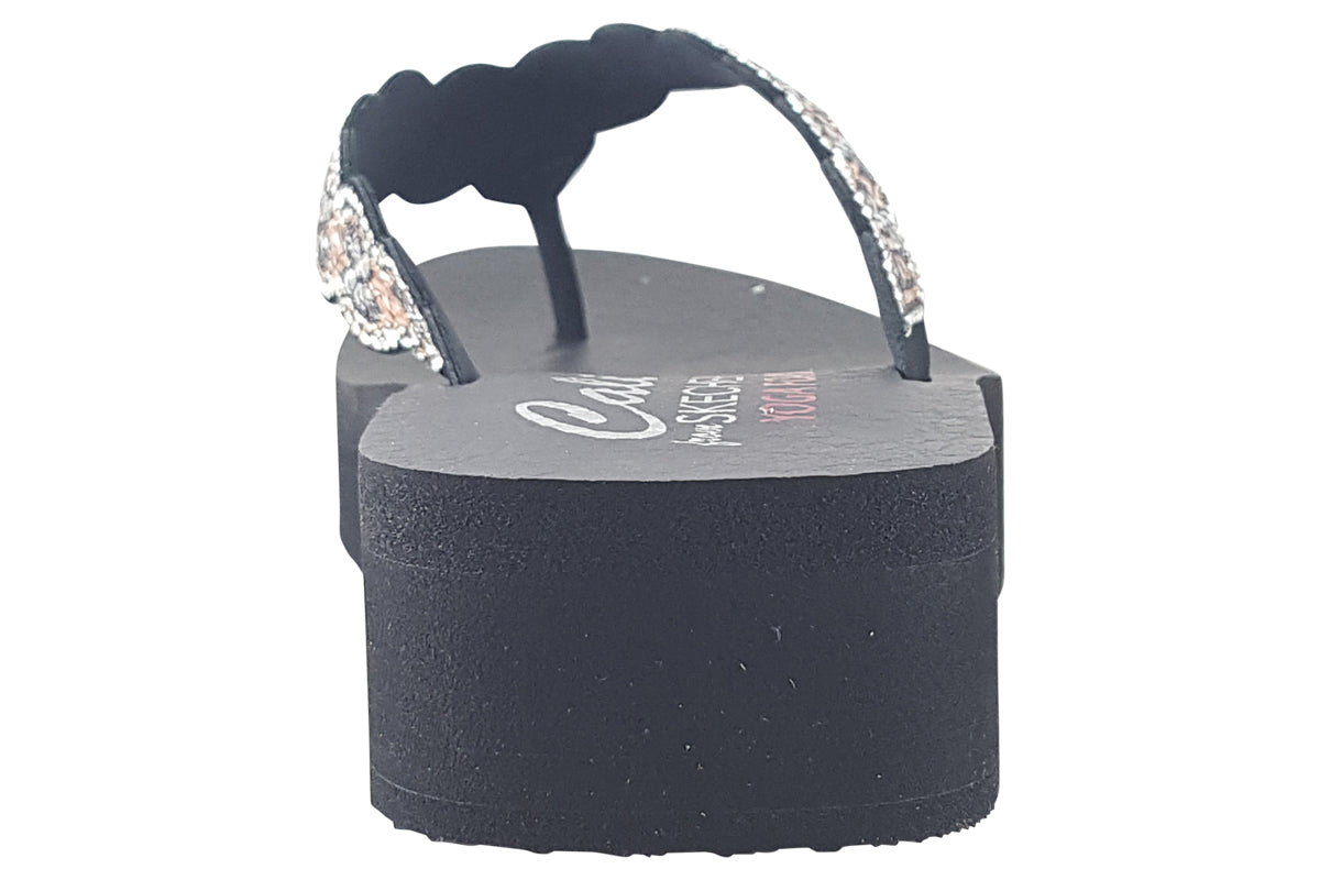 skechers vinyasa happy spring black sandals back
