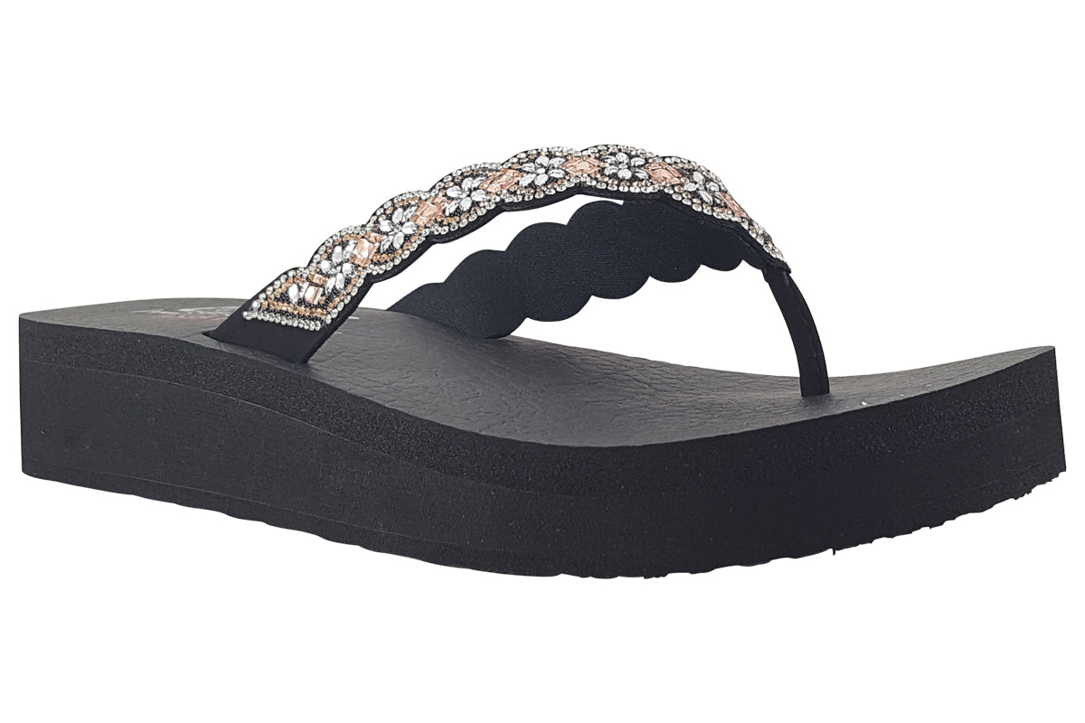 skechers vinyasa happy spring black sandals right