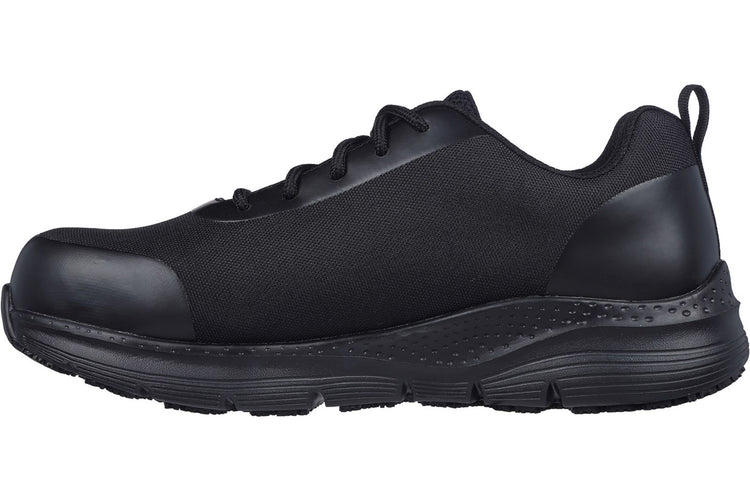 Skechers Workwear Arch Fit SR Ringstap Black Mens Trainers