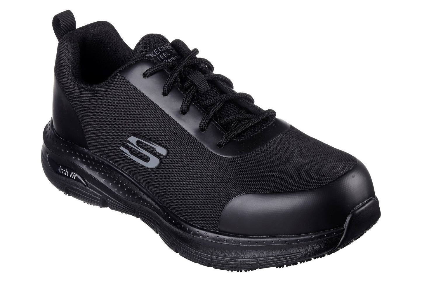 Skechers Workwear Arch Fit SR Ringstap Black Mens Trainers