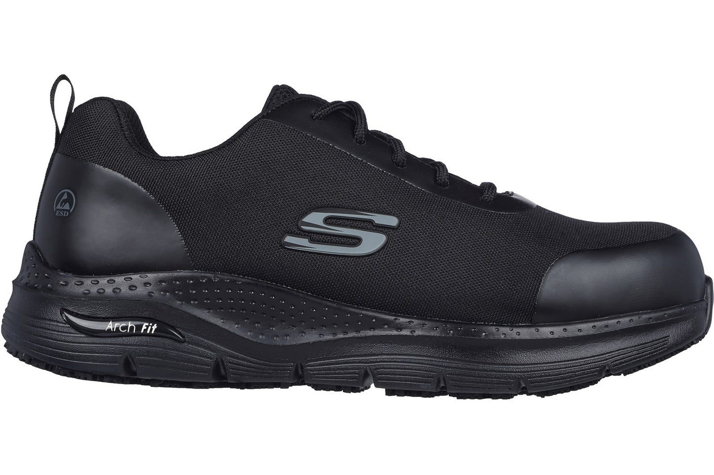 Skechers Workwear Arch Fit SR Ringstap Black Mens Trainers