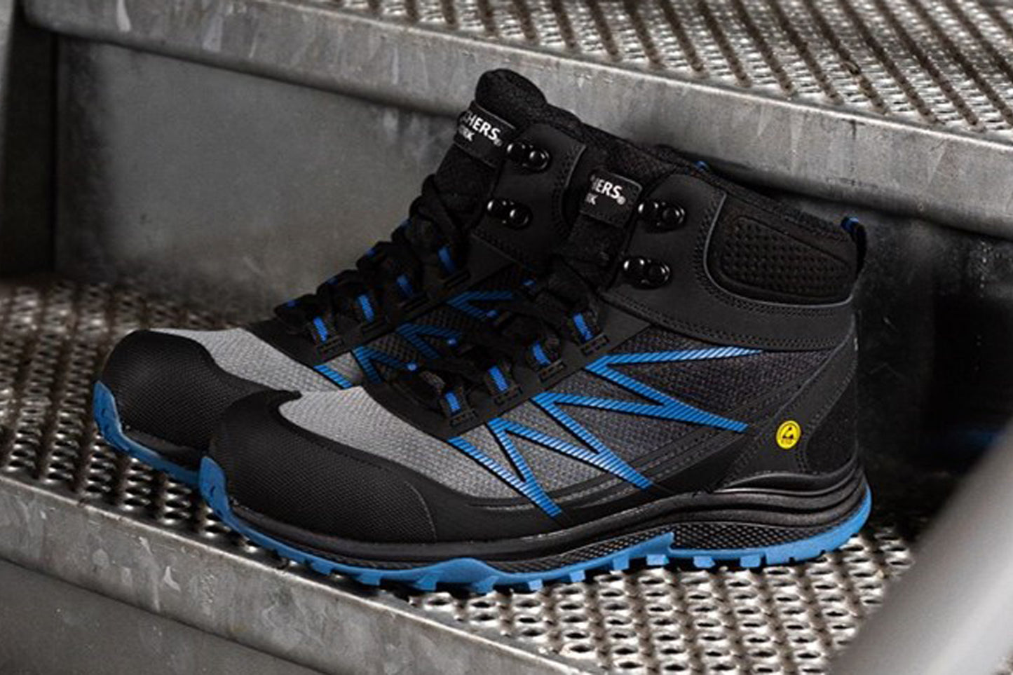Skechers Workwear Puxal Firmle Black/Blue Mens Boots