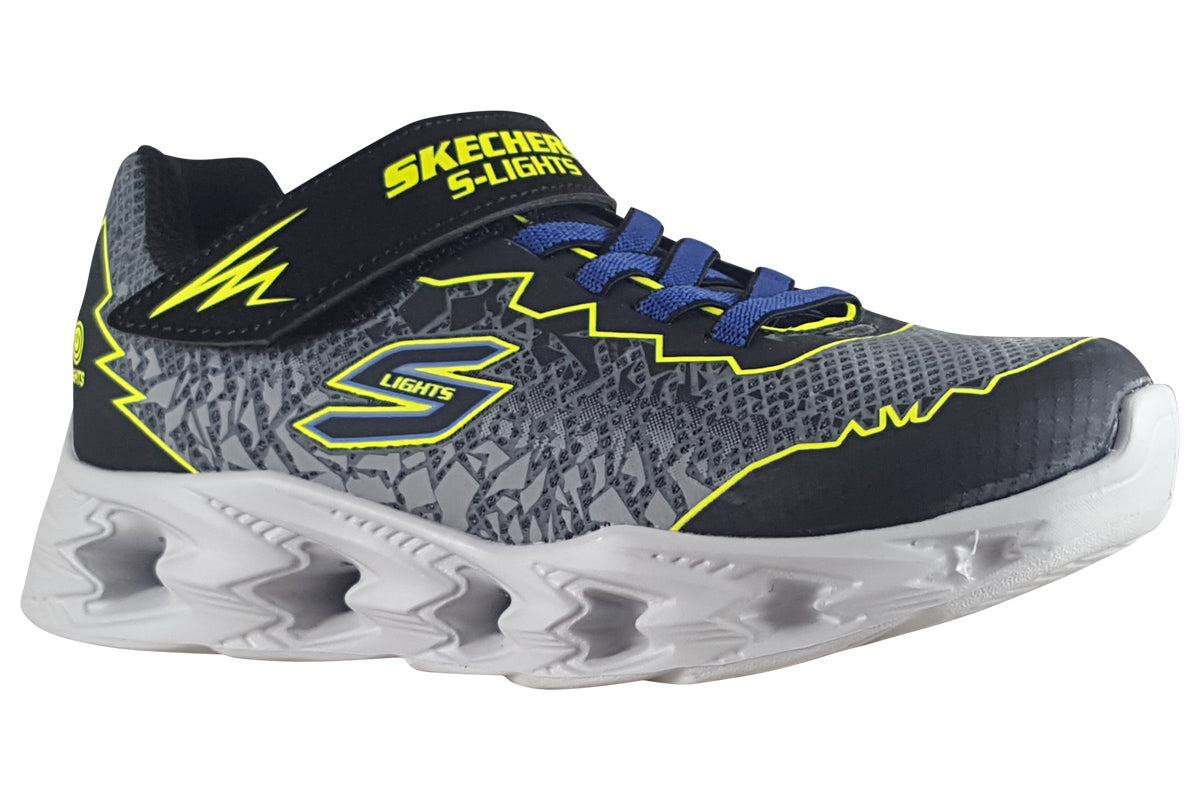 skechers zorento vortex 2.0 black yellow trainers right