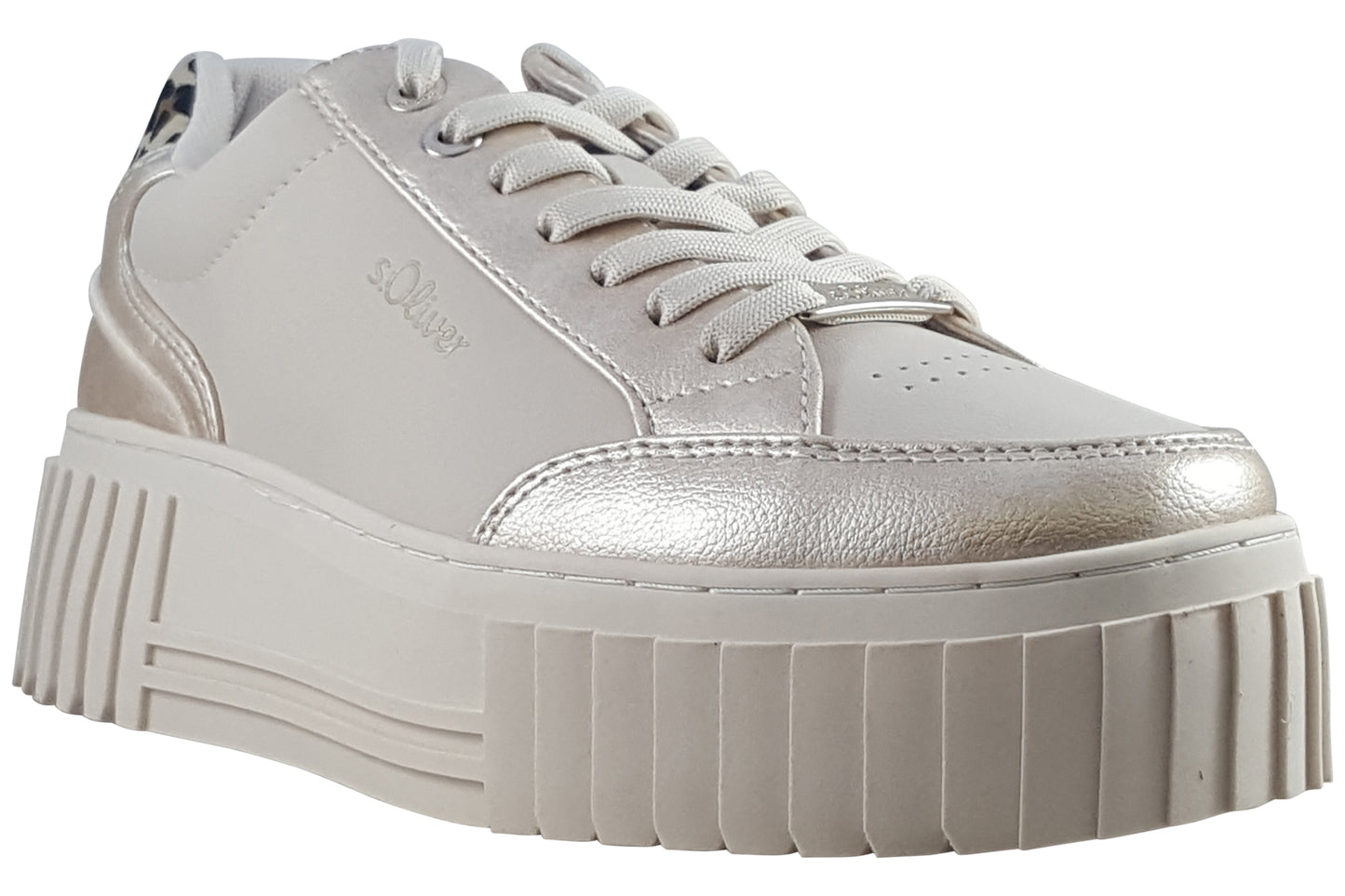 soliver davison 2 23662 42 beige combi womens fashion trainers right