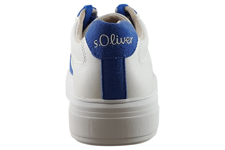 S.Oliver Trafford 23637-42 White/Blue Womens Fashion Trainers