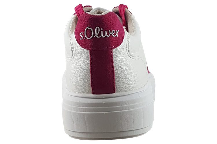 S.Oliver Trafford 23637-42 White/Fuxia Womens Fashion Trainers