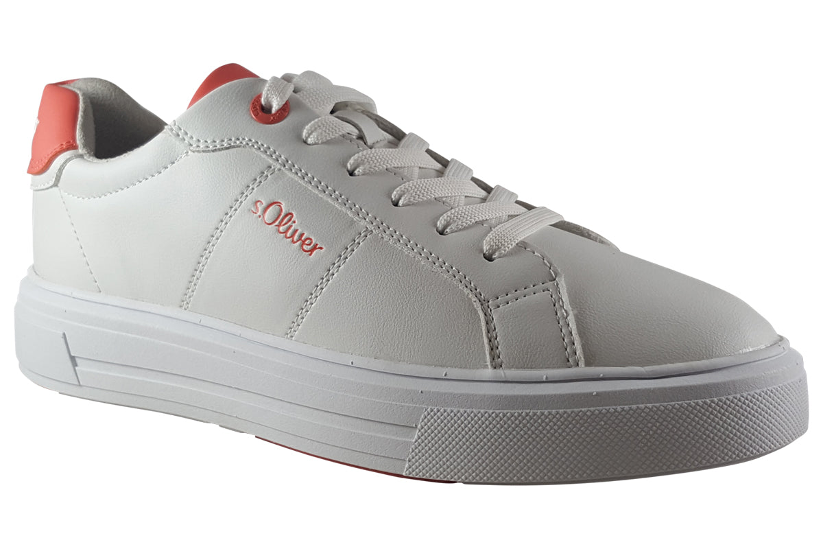 soliver turlough 23635 42 white coral womens fashion trainers right