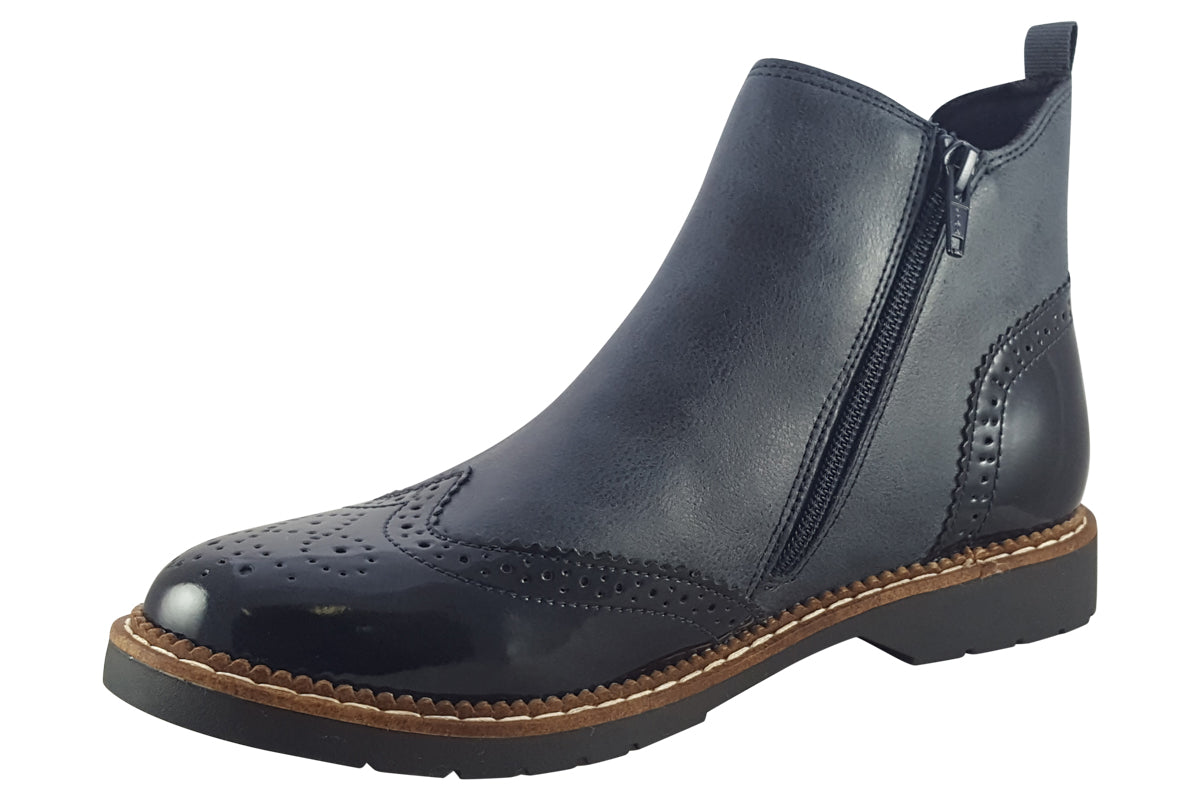 soliver wilson 4 25444 43 navy combi womens boots left