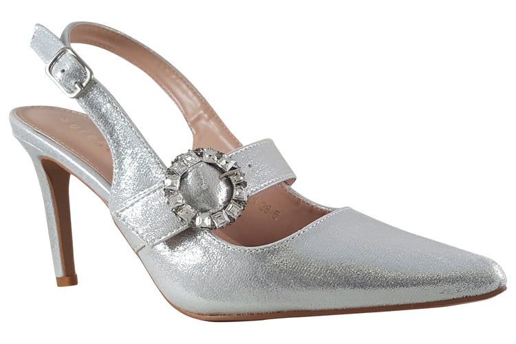 Sorento Heskin Silver Womens Shoes
