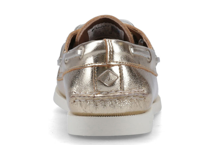 Sperry Authentic 2 Eye Boat Shoe Gold Womens Shoes