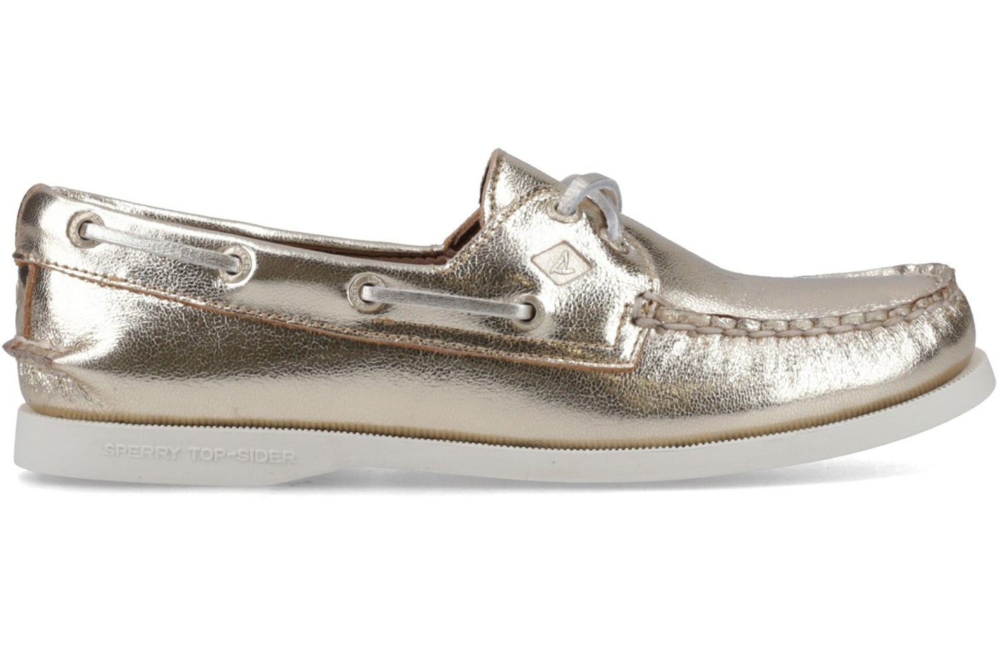 Sperry Authentic 2 Eye Boat Shoe Gold Womens Shoes
