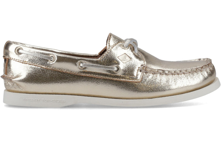 Sperry Authentic 2 Eye Boat Shoe Gold Womens Shoes