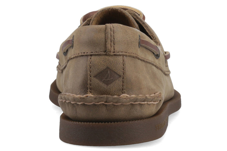 Sperry Authentic 2 Eye Boat Shoe Tan Suede Mens Shoes