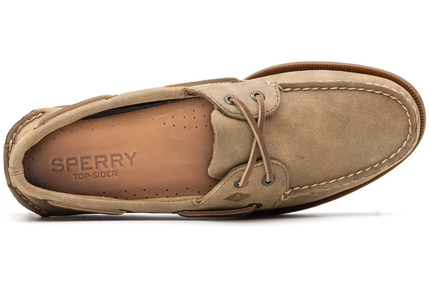 Sperry Authentic 2 Eye Boat Shoe Tan Suede Mens Shoes