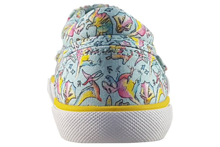 Start-rite Dino-Mite 6192-5 Aqua Multi Girls Canvas