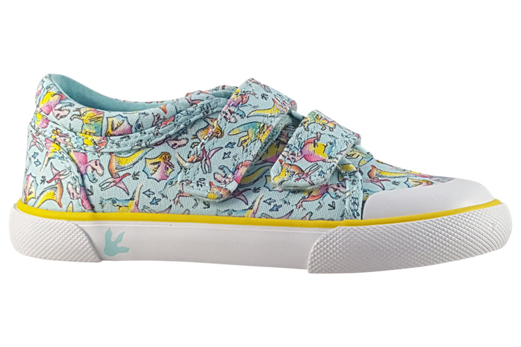 Start-rite Dino-Mite 6192-5 Aqua Multi Girls Canvas