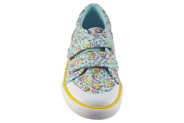 Start-rite Dino-Mite 6192-5 Aqua Multi Girls Canvas