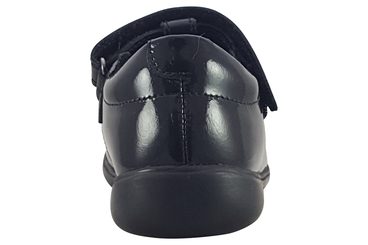 start rite hope black patent girls shoes back