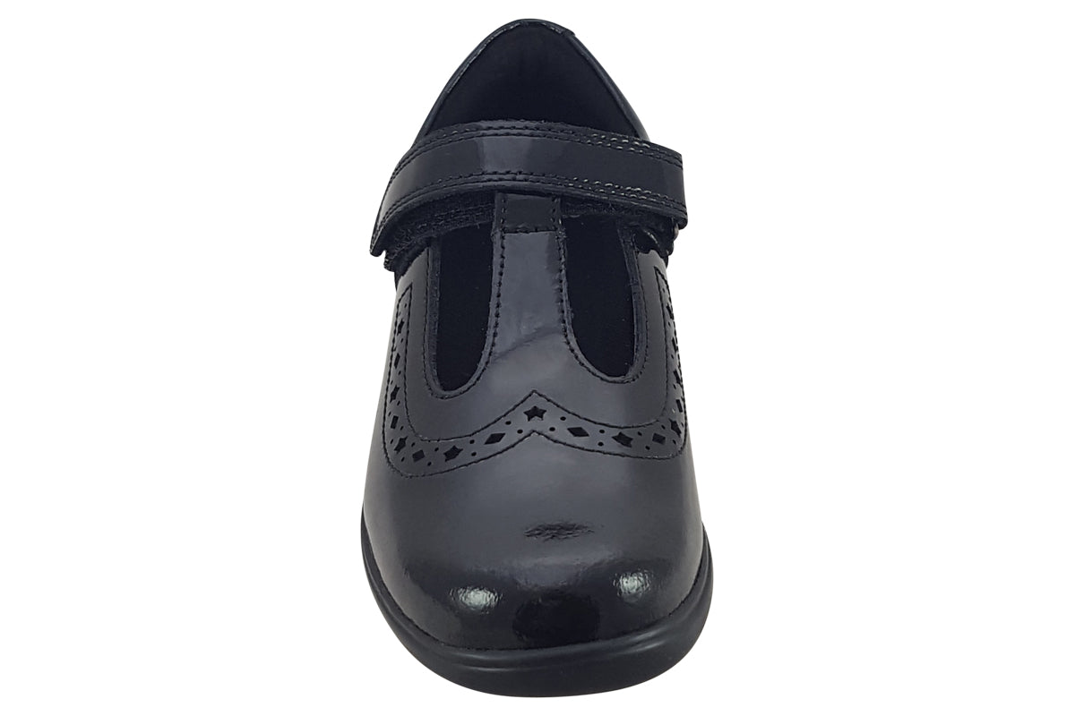 start rite hope black patent girls shoes top
