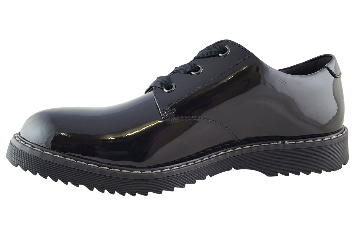 start rite impact 3518 black patent girls shoes left