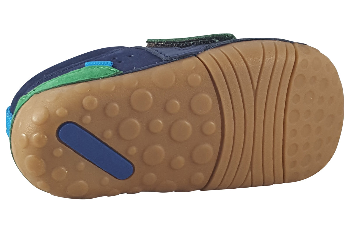 start-rite-little-mate-french-navy-green-boys-first-shoes-sole
