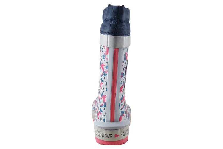 Start-rite Little Puddle G 9931-22 Blue Unicorn Girls Wellingtons