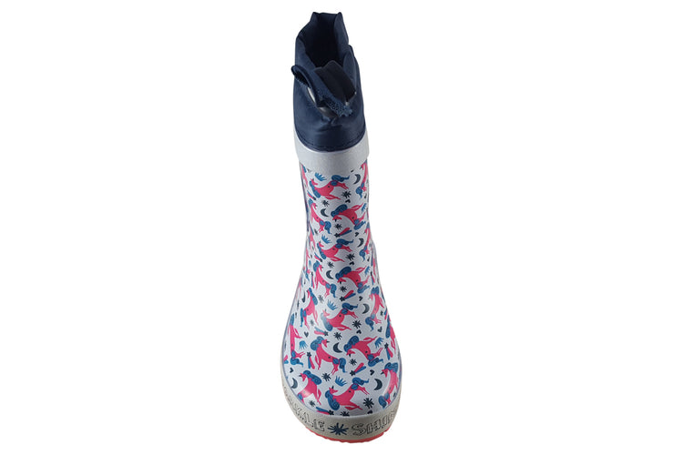 Start-rite Little Puddle G 9931-22 Blue Unicorn Girls Wellingtons