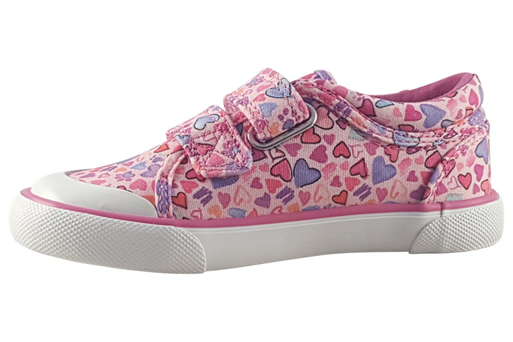 Start-rite Loveheart 6193-6 Pink Heart Girls Canvas