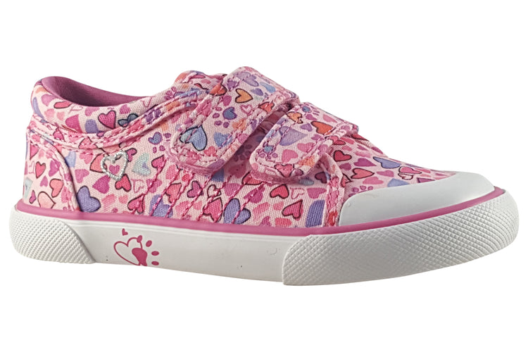 Start-rite Loveheart 6193-6 Pink Heart Girls Canvas