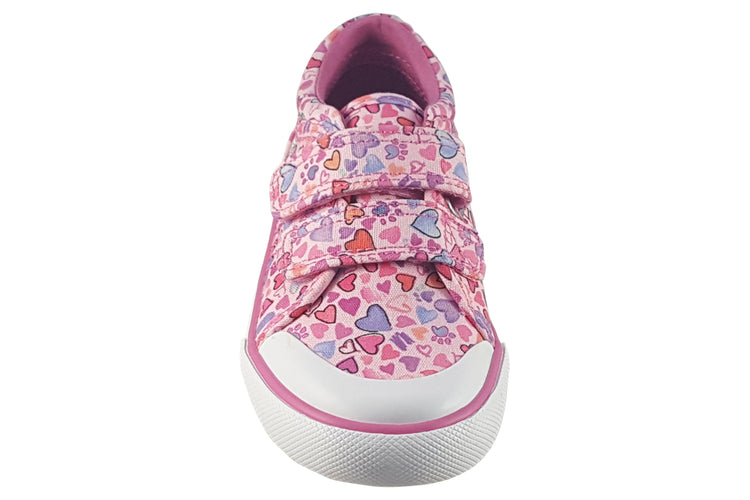Start-rite Loveheart 6193-6 Pink Heart Girls Canvas