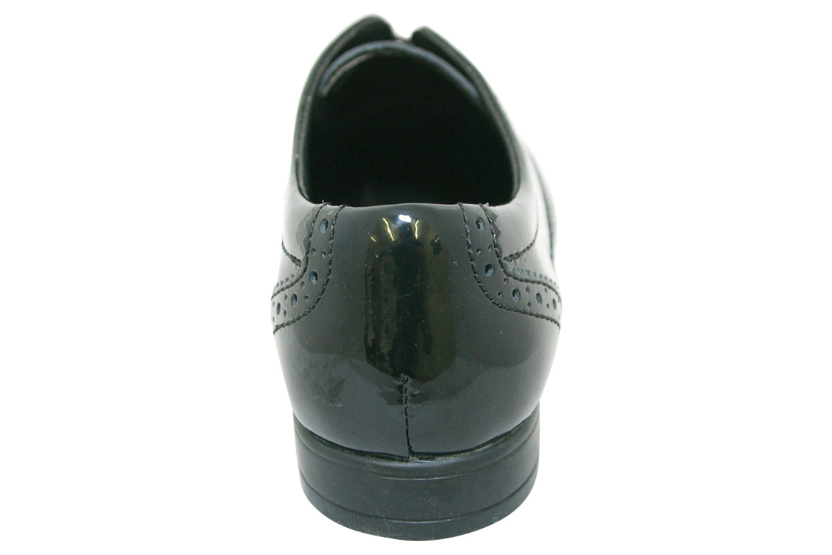 start rite matilda black pat girls shoes back