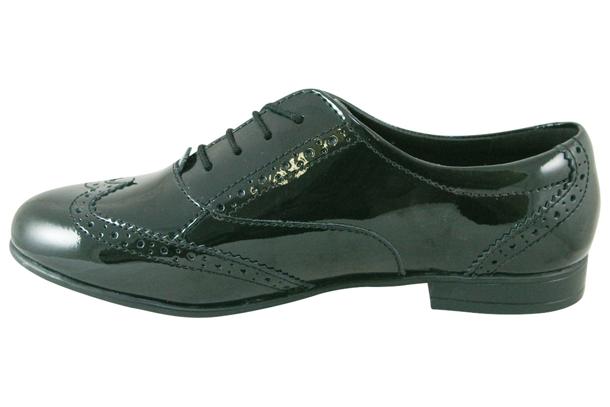 start rite matilda black pat girls shoes left