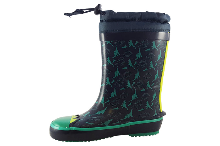 Start-rite Puddle B 9934 Navy Dino Boys Wellingtons