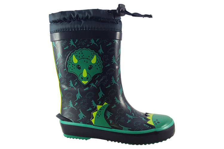 Start-rite Puddle B 9934 Navy Dino Boys Wellingtons