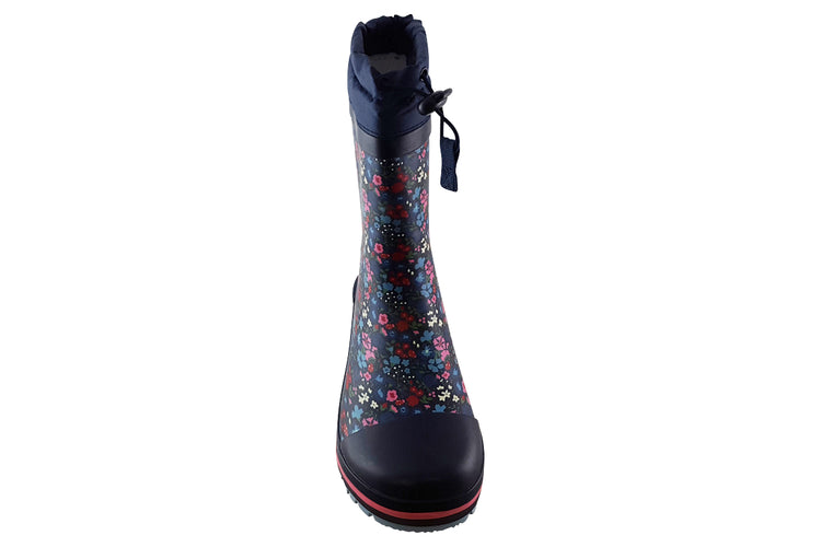 Start-rite Puddle G 9934 Navy Floral Girls Wellingtons